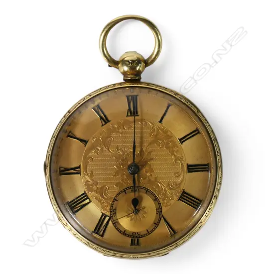 An early Victorian 18ct gold open face pocket watch,