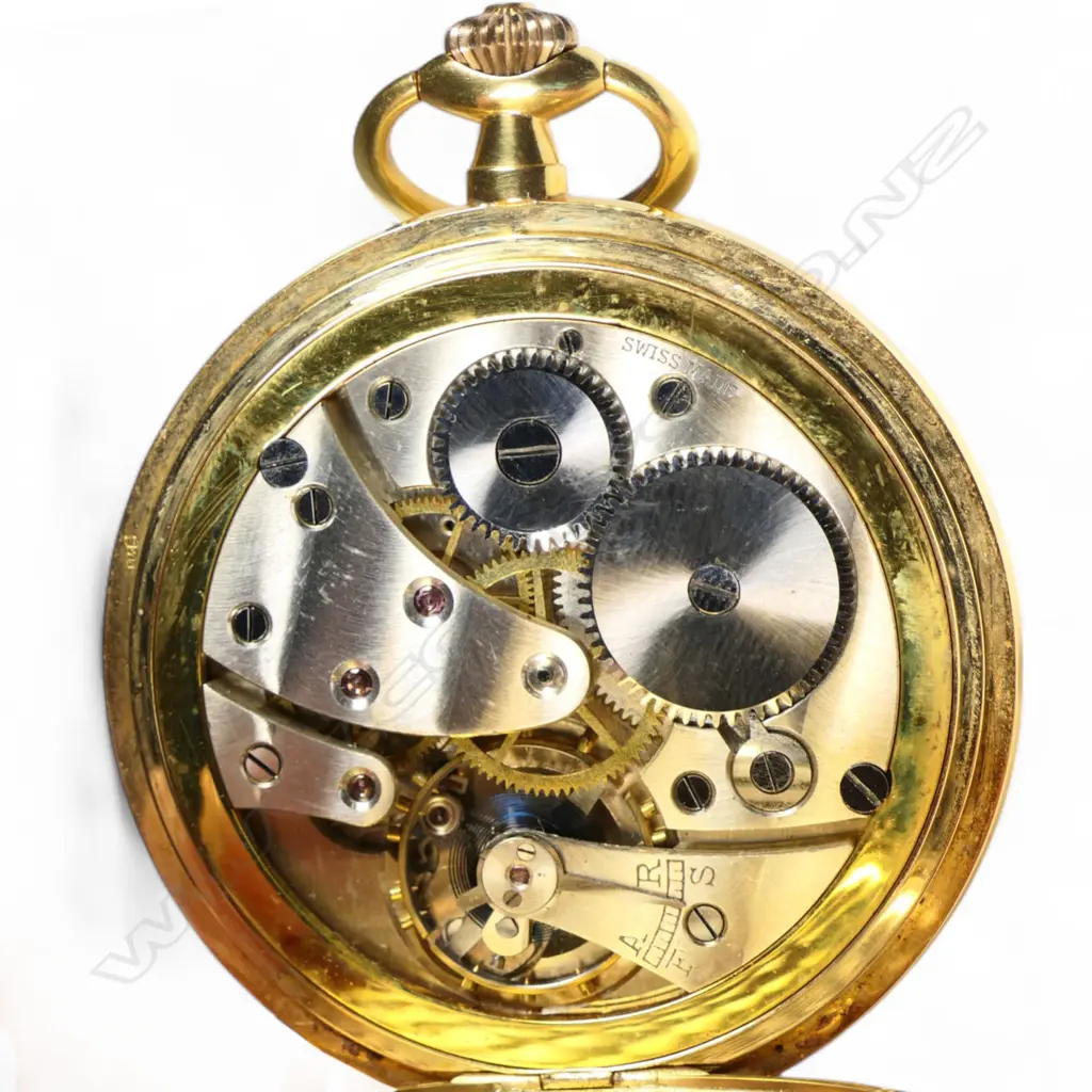An early 20thC 18ct gold half hunter pocket watch, Image 1++