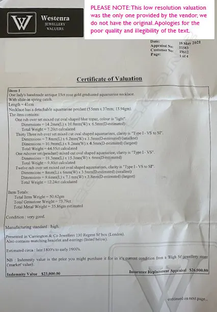 A 15ct and 9ct rose gold and aquamarine suite, Image 1++