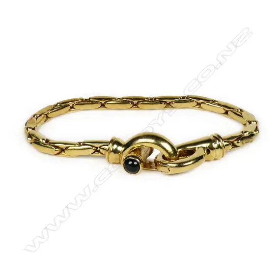 An 18ct gold and sapphire bracelet,