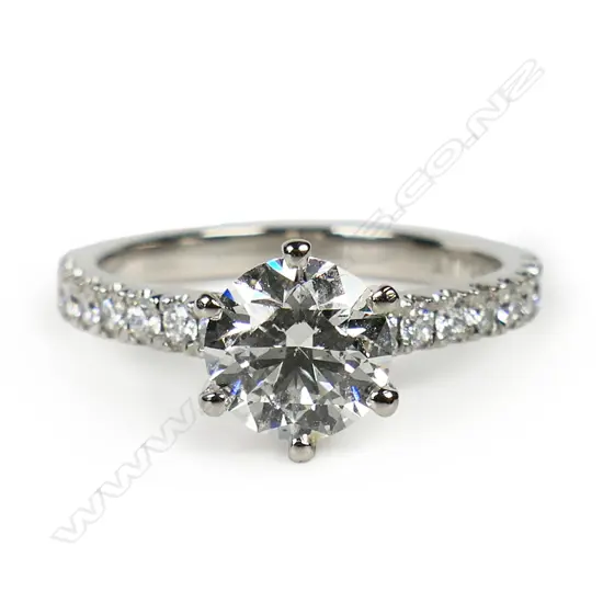 A platinum and diamond solitaire ring,