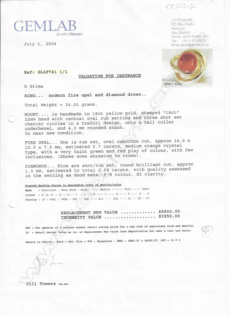 A heavy handmade 18ct yellow gold fire opal and diamond dress ring, Image 1++