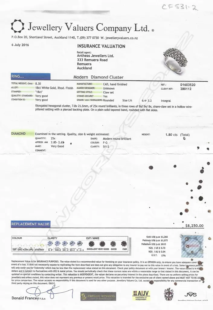 An 18ct white gold and diamond dress ring, Image 1++