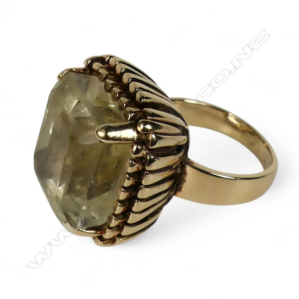 A vintage 14ct gold and citrine dress ring, Image 1++