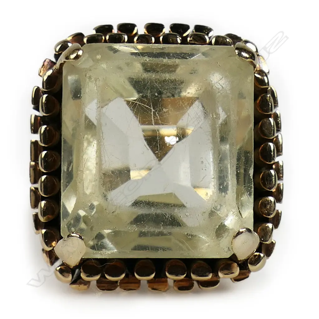 A vintage 14ct gold and citrine dress ring, Image 1++