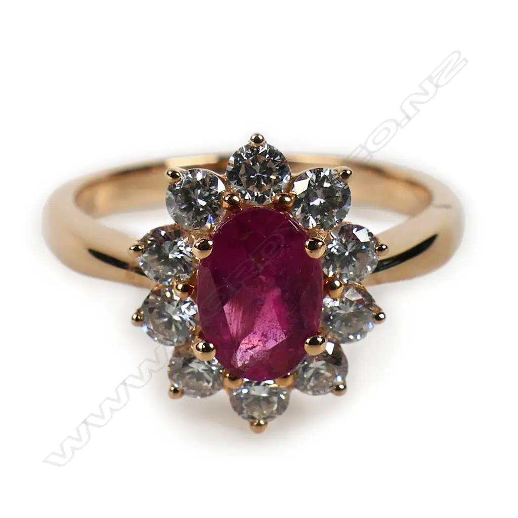 An 18ct rose gold diamond and pink tourmaline ring, Image 1++