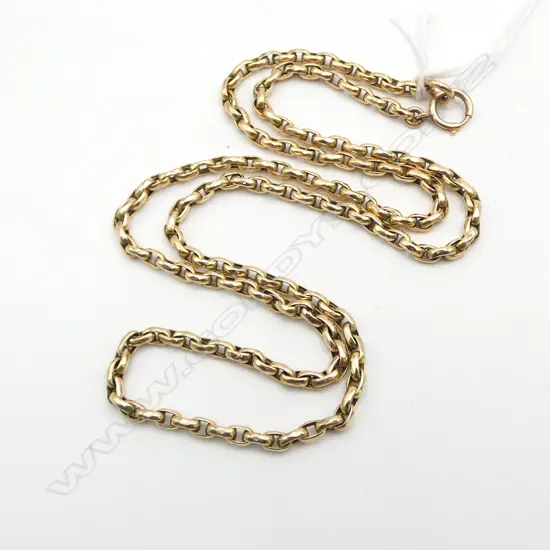 A c.1900 9ct rose gold muff chain,