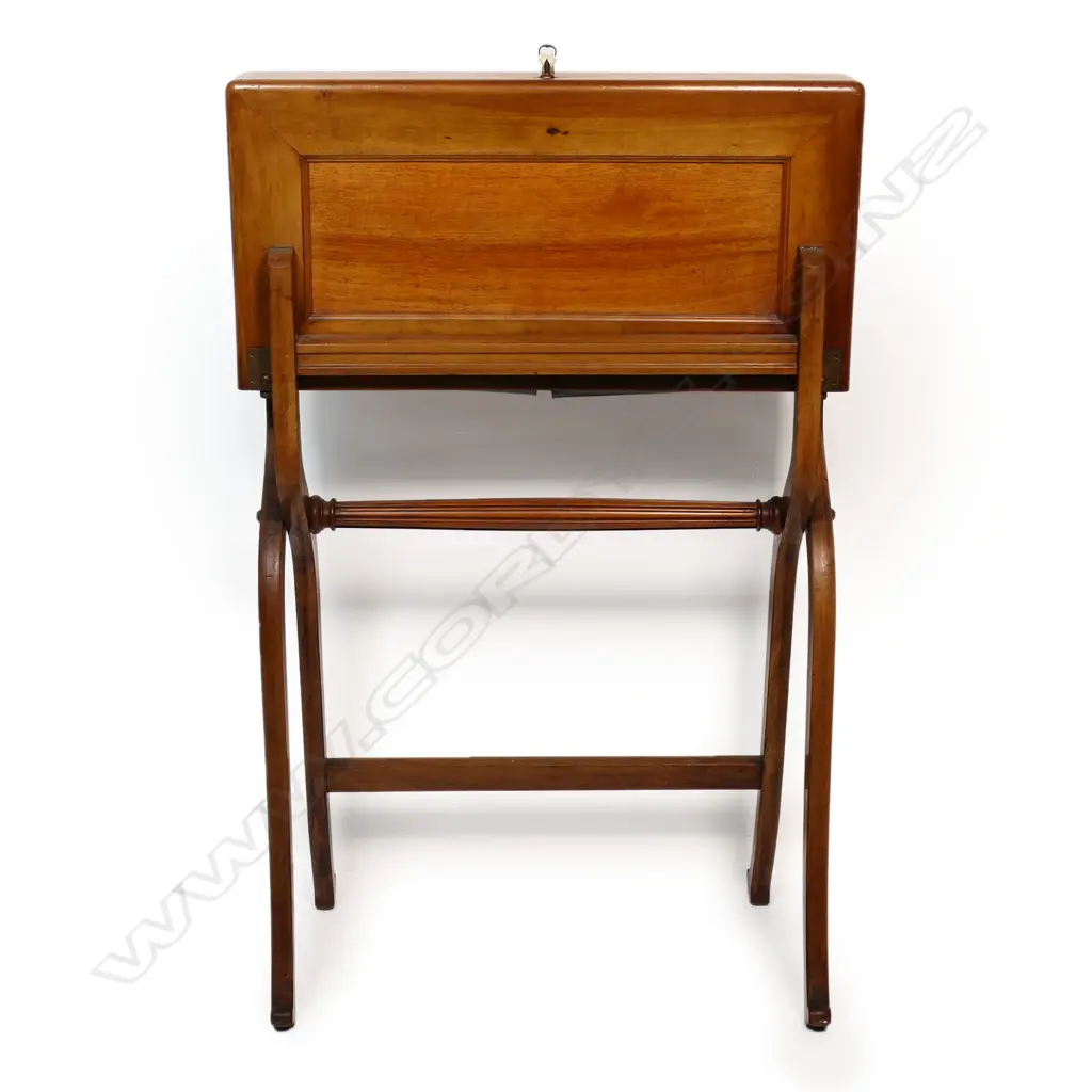 A late Victorian Mahogany folding campaign writing compendium desk, Image 1++