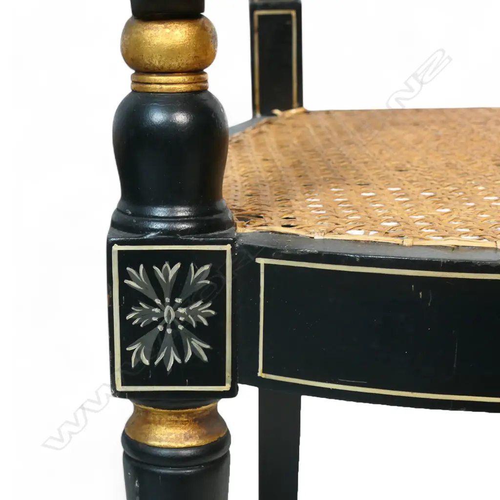 A pair of Regency style quality ebonised armchairs, Image 1++