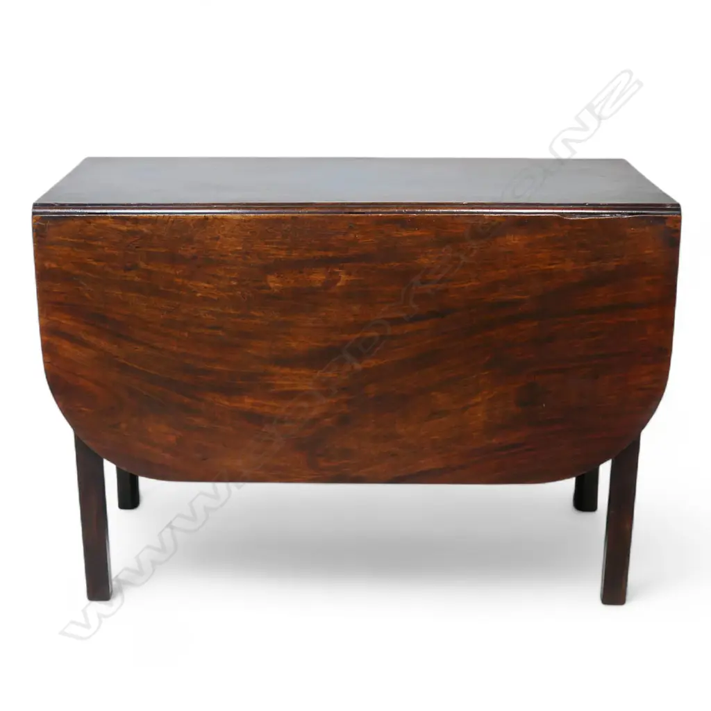 A Georgian mahogany D-end table, Image 1++