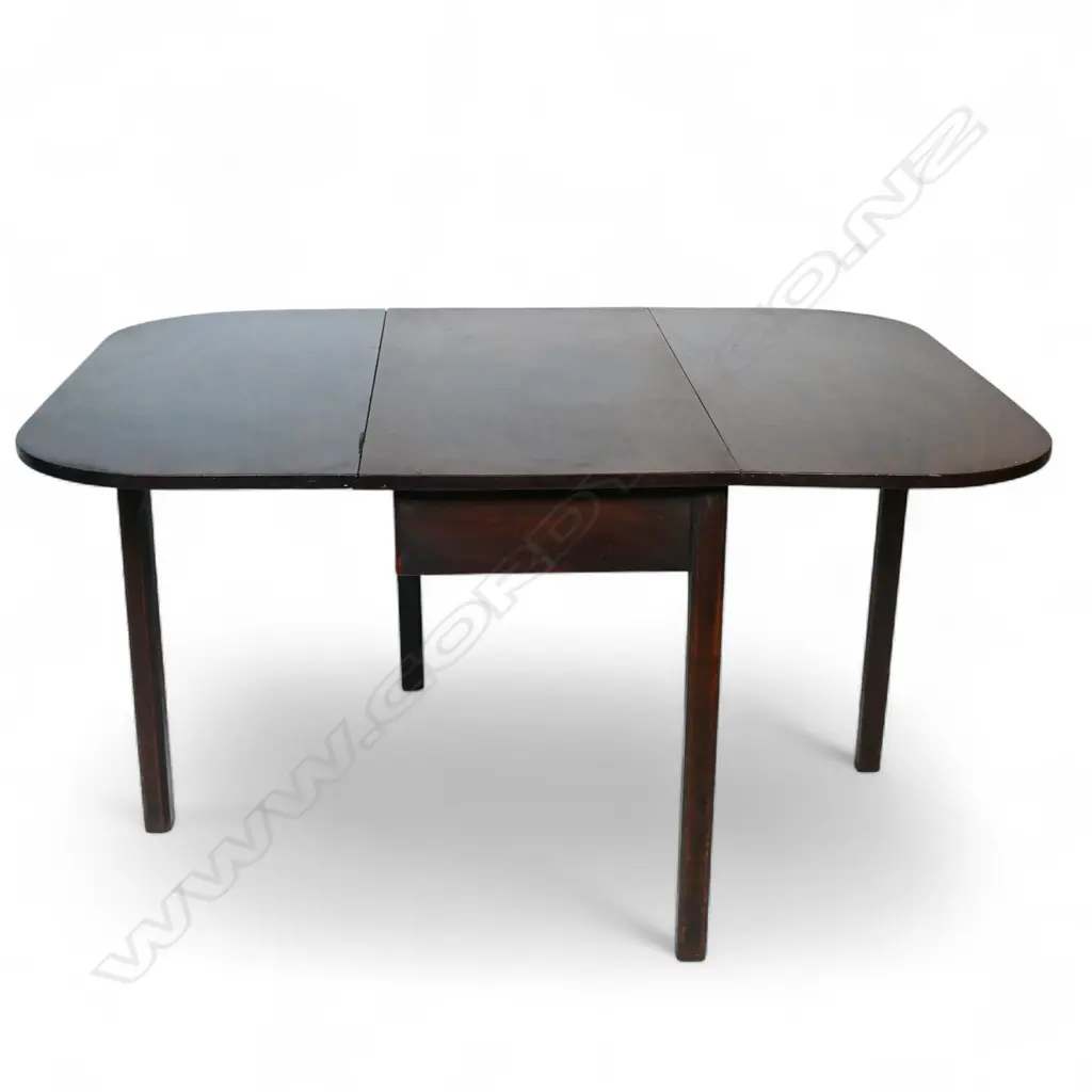 A Georgian mahogany D-end table, Image 1++