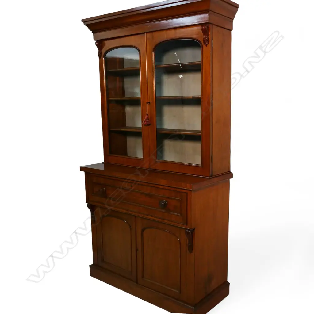 A Victorian mahogany bookcase secretaire, Image 1++