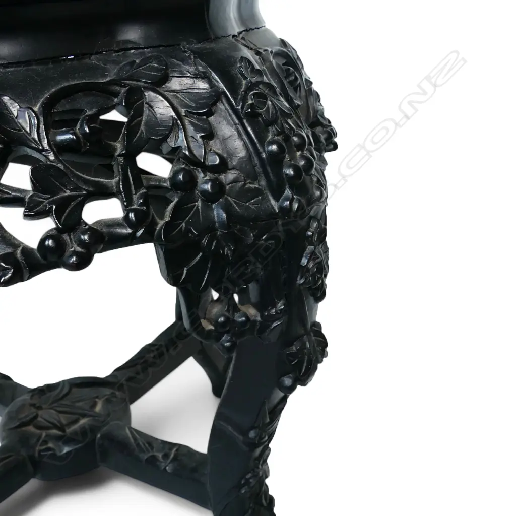 A Chinese rosewood and marble side table, Image 1++