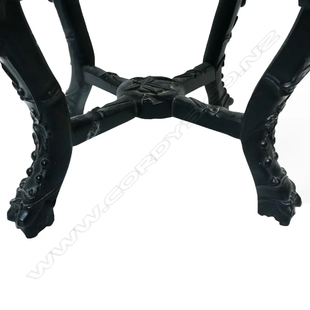 A Chinese rosewood and marble side table, Image 1++