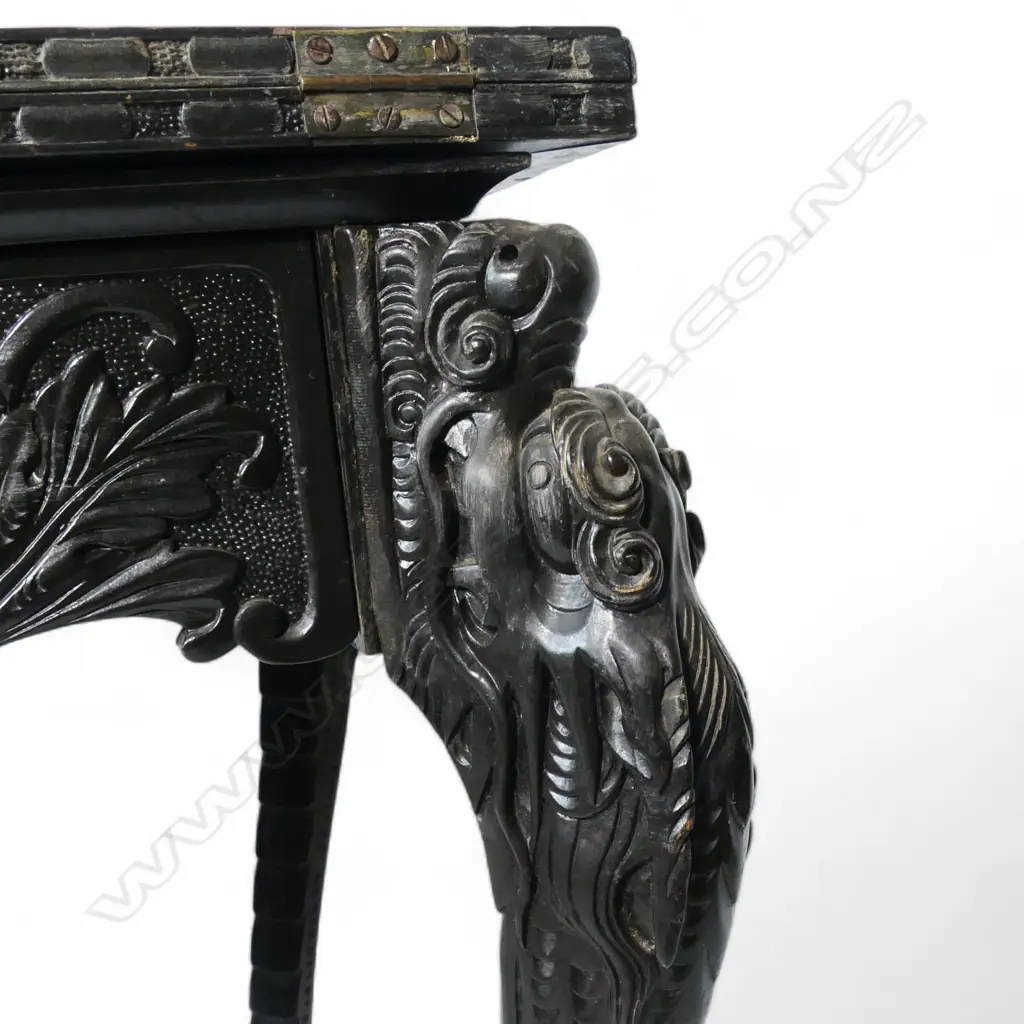 An early 20thC Anglo-Japanese envelope folding card table, Image 1++