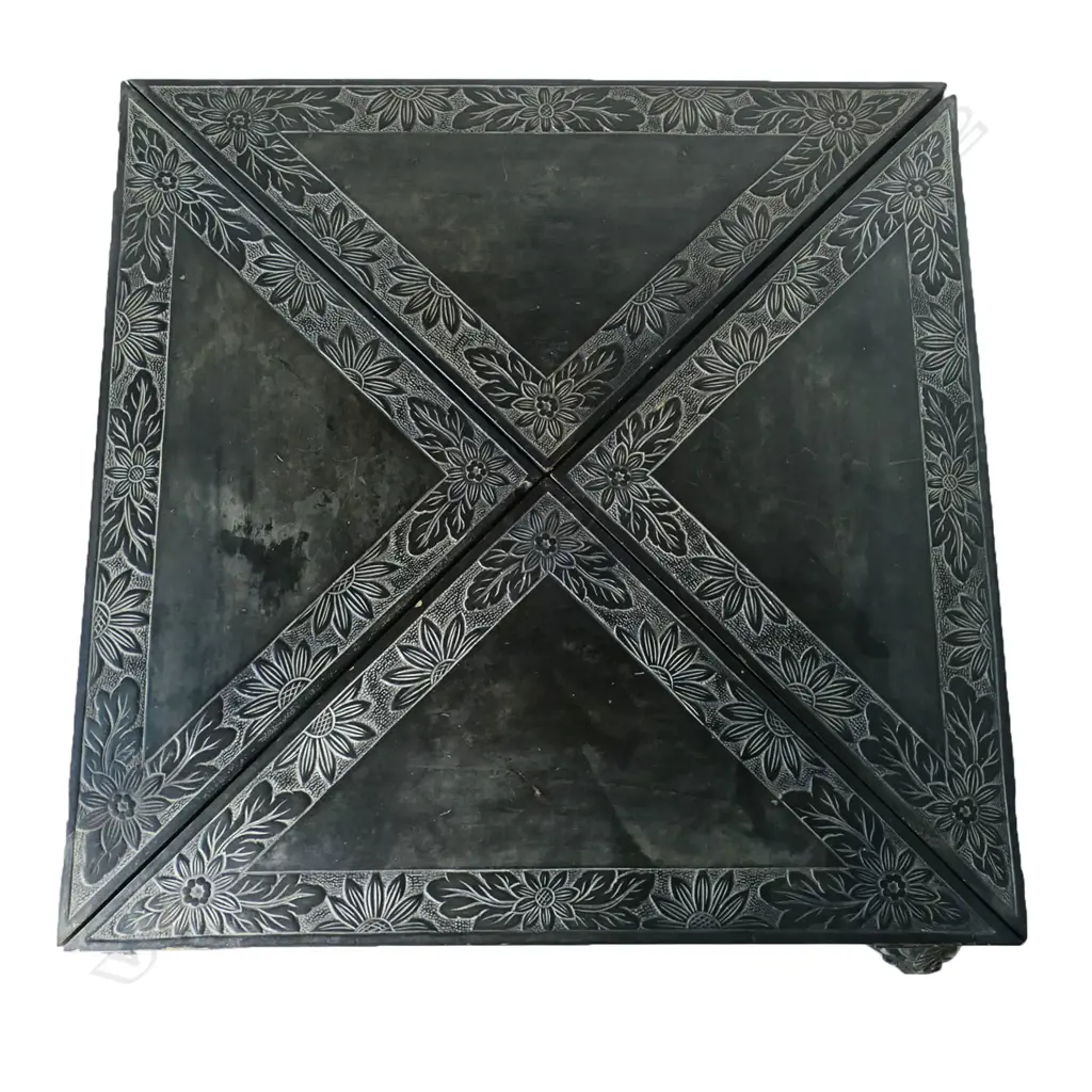 An early 20thC Anglo-Japanese envelope folding card table, Image 1++