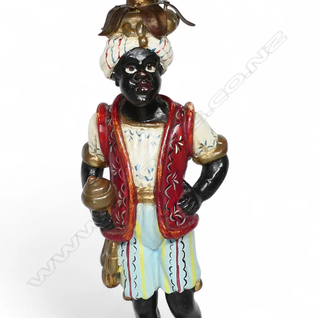A vintage composite Blackamoor lamp, Image 1++