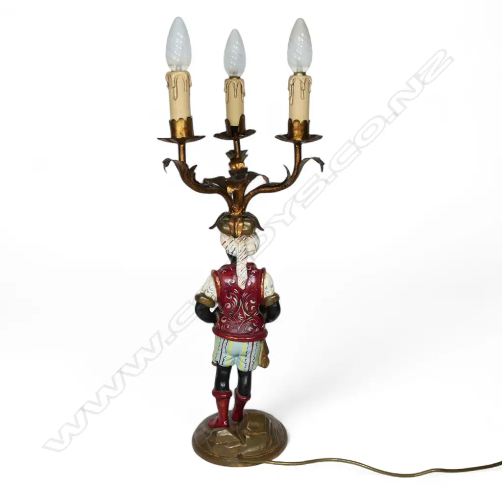 A vintage composite Blackamoor lamp, Image 1++