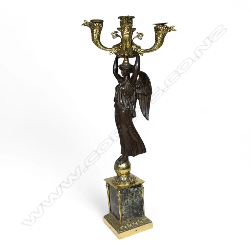A 19thC French ormolu figured candelabra, Image 1++
