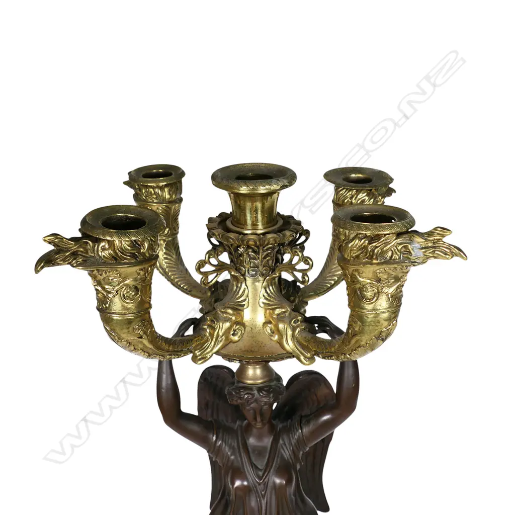A 19thC French ormolu figured candelabra, Image 1++