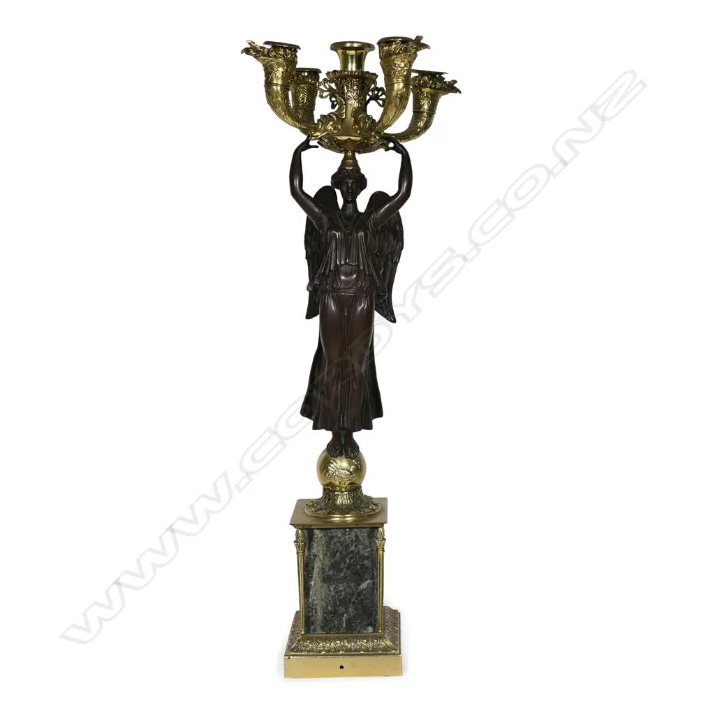A 19thC French ormolu figured candelabra, Image 1++