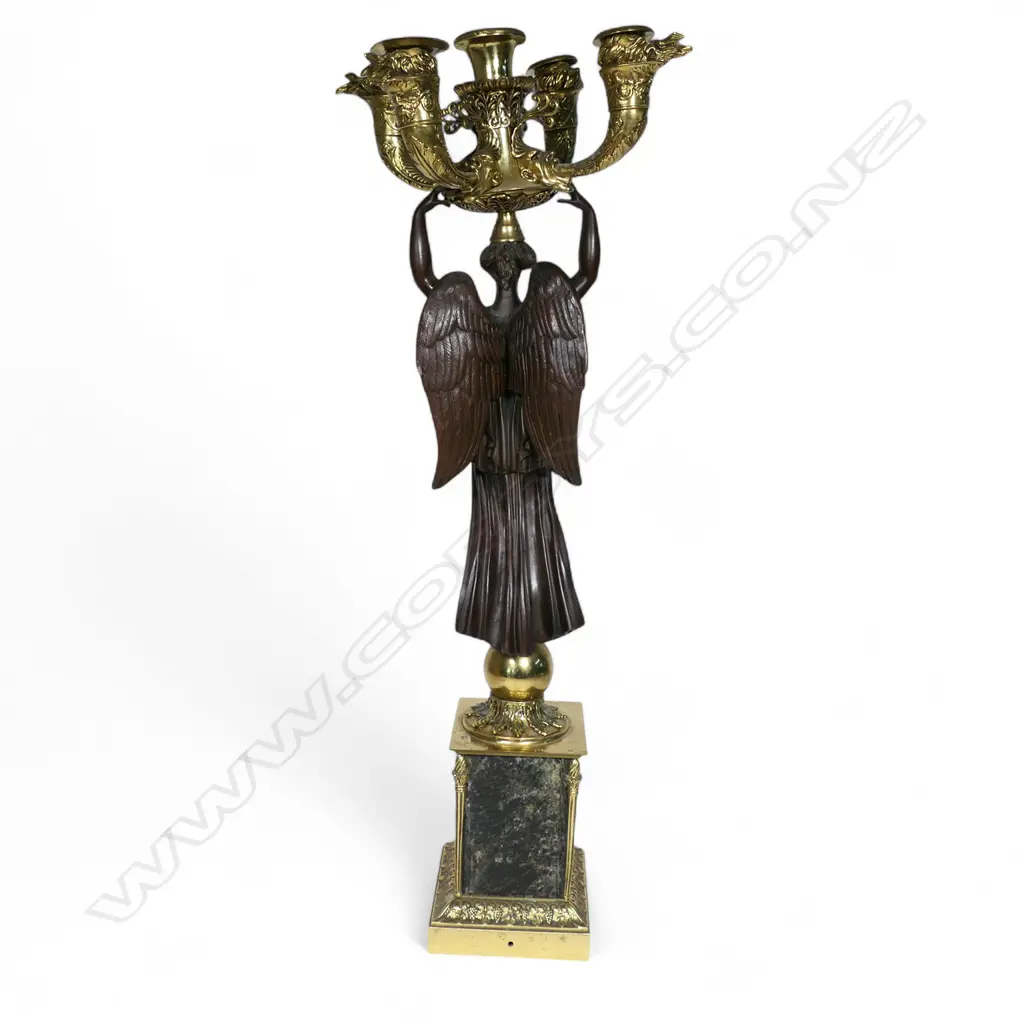 A 19thC French ormolu figured candelabra, Image 1++