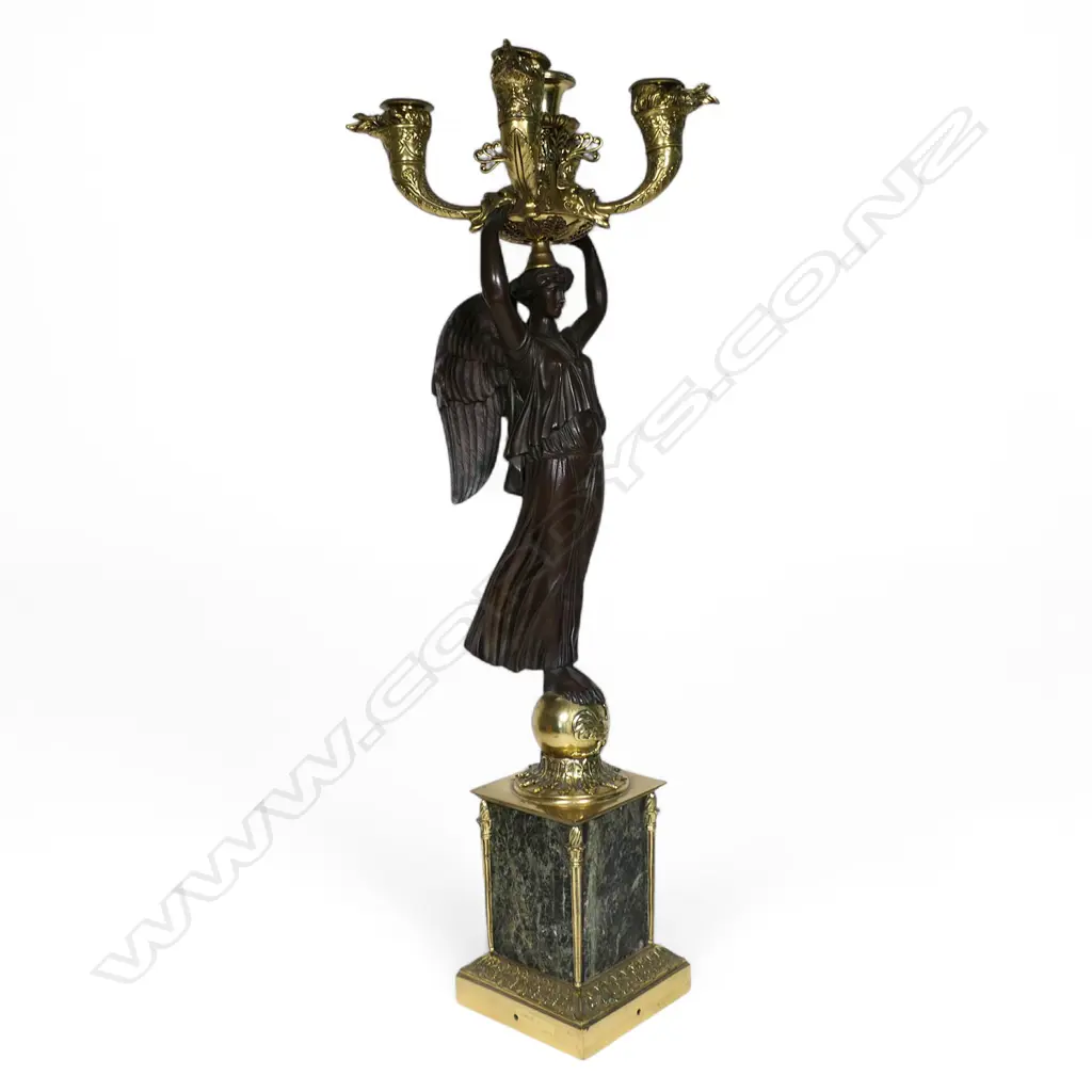 A 19thC French ormolu figured candelabra, Image 1++