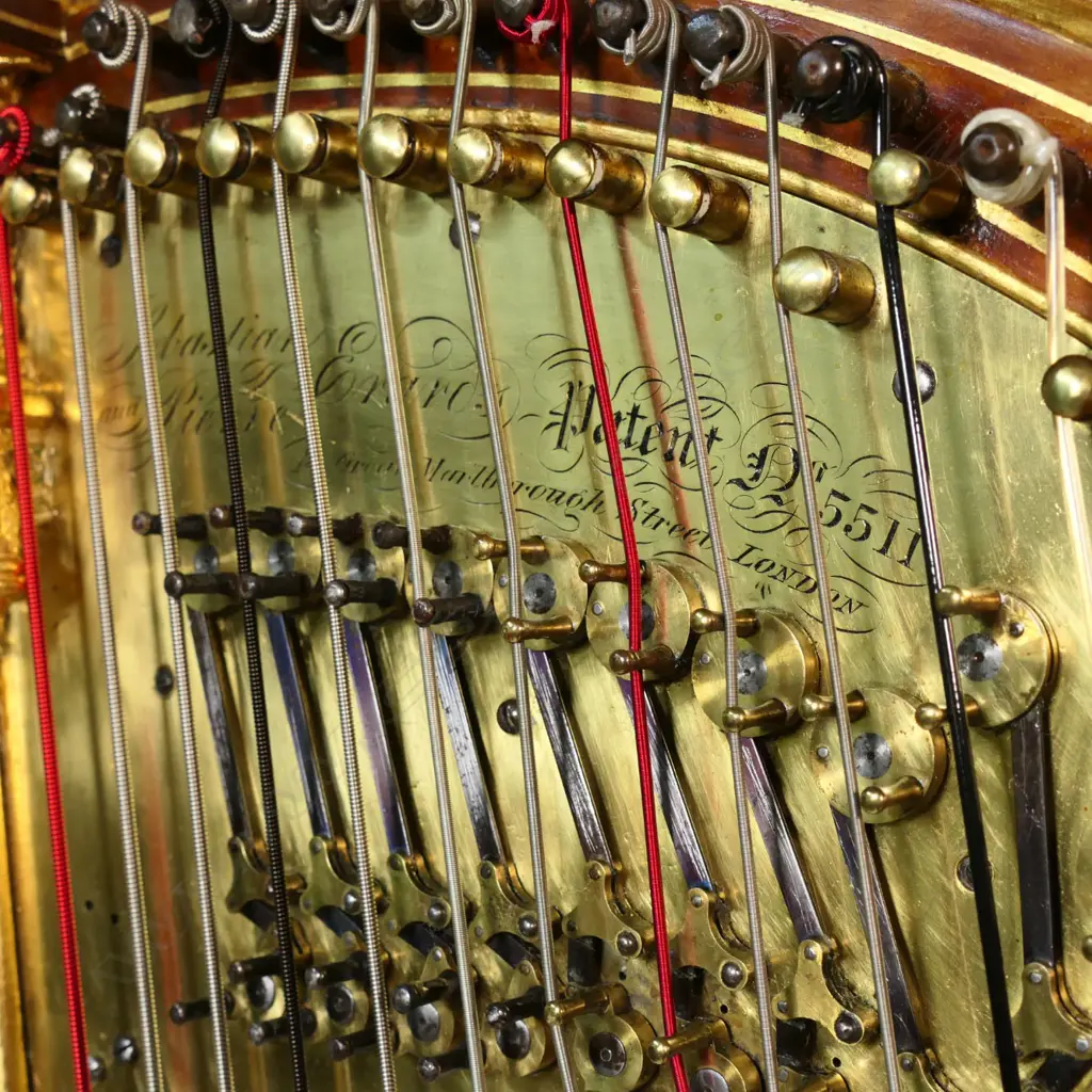 A mid 19thC giltwood forty-six string Gothic ‘Angel’ Harp by Erard, Image 1++