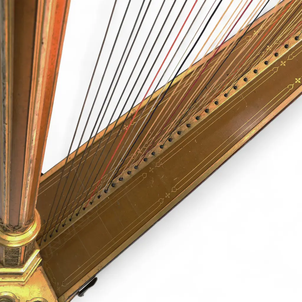 A mid 19thC giltwood forty-six string Gothic ‘Angel’ Harp by Erard, Image 1++