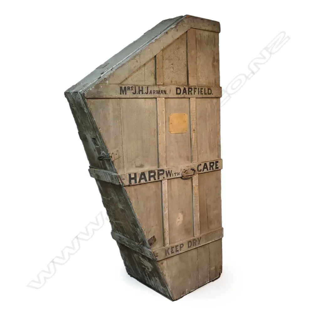 A mid 19thC giltwood forty-six string Gothic ‘Angel’ Harp by Erard, Image 1++