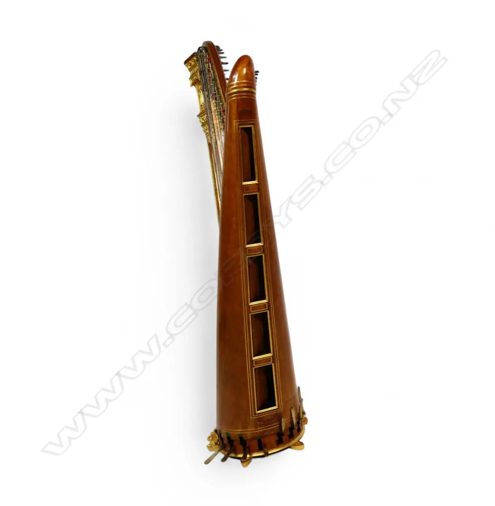 A mid 19thC giltwood forty-six string Gothic ‘Angel’ Harp by Erard, Image 1++