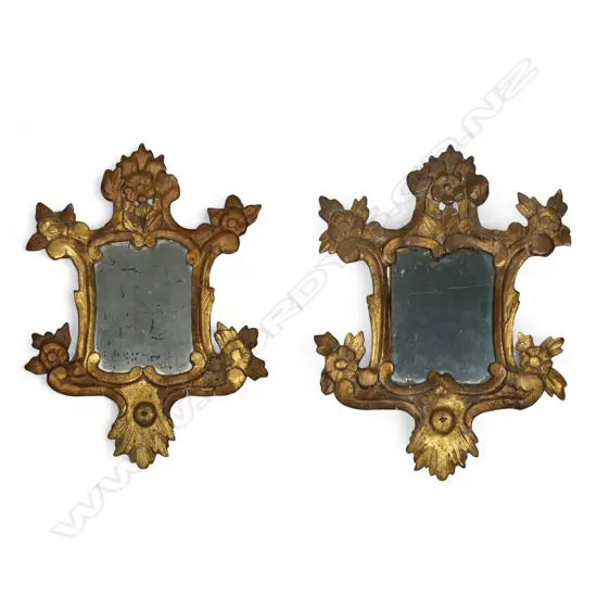 A pair of 18thC Italian giltwood mirrors,