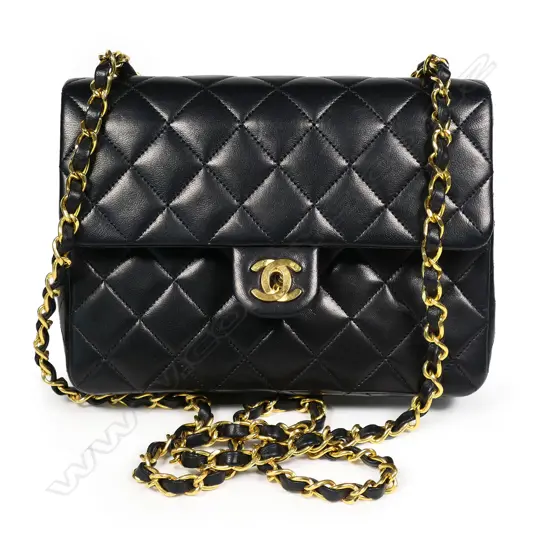 Chanel black small classic shoulder bag,
