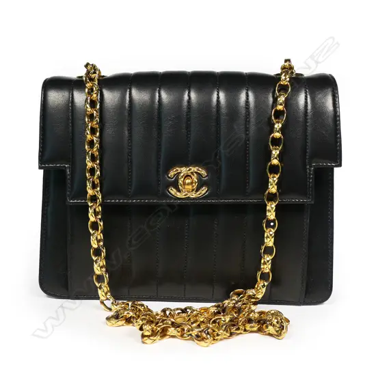 Chanel black lambskin shoulder bag,