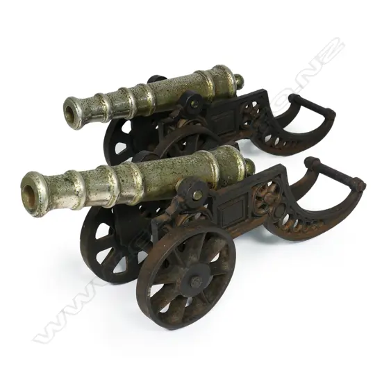 A pair of desk cannons,