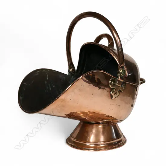 A Victorian copper coal scuttle,