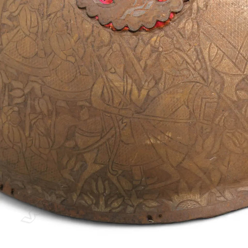 An old Ottoman Dhal engraved iron shield, Image 1++