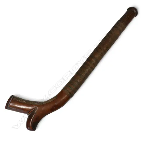 A 19thC Fijian kiakavo long hardwood club,