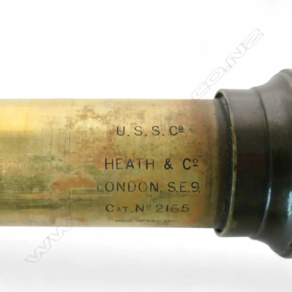 A c.1900 brass 'U.S.S.Co.' single draw telescope, Image 1++