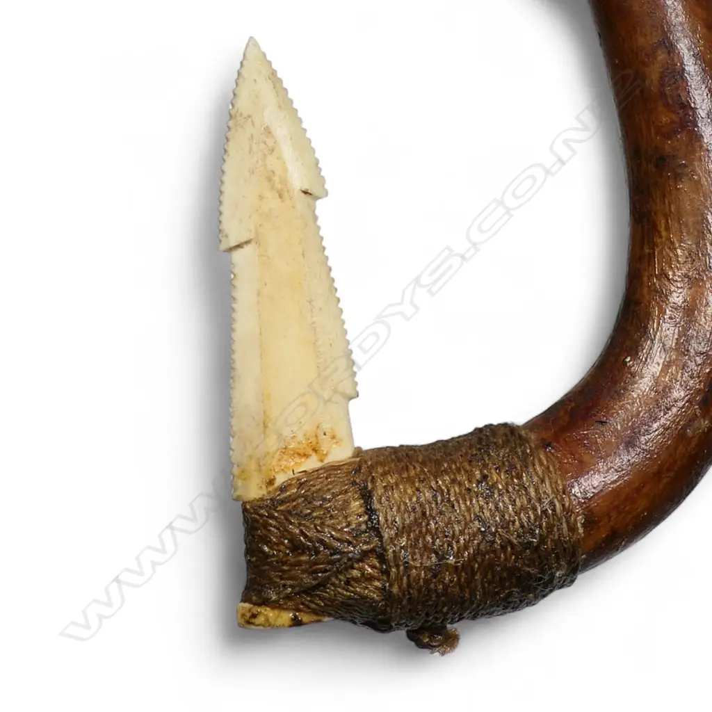 A c.1980 large Māori fish hook made by Dante Botica (1951-), Image 1++