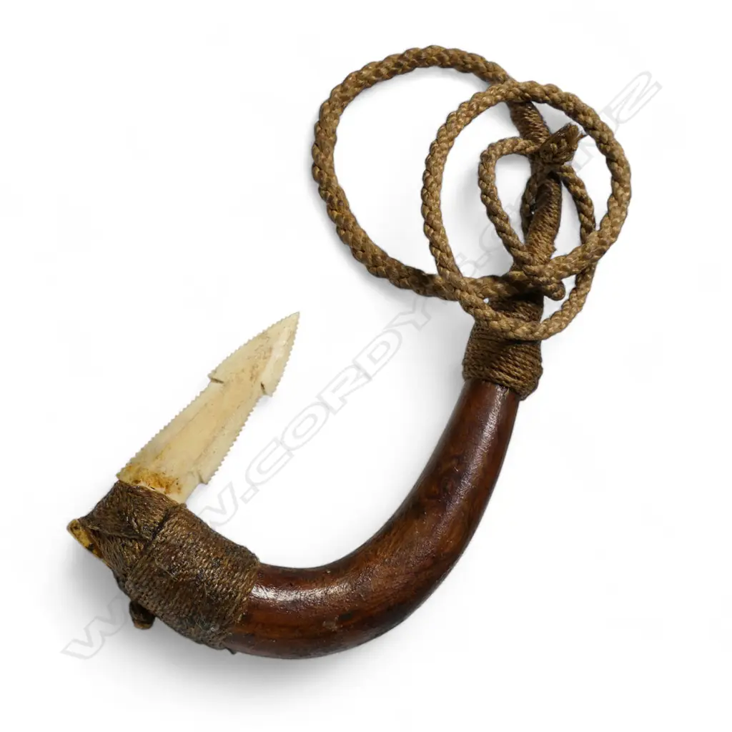 A c.1980 large Māori fish hook made by Dante Botica (1951-), Image 1++