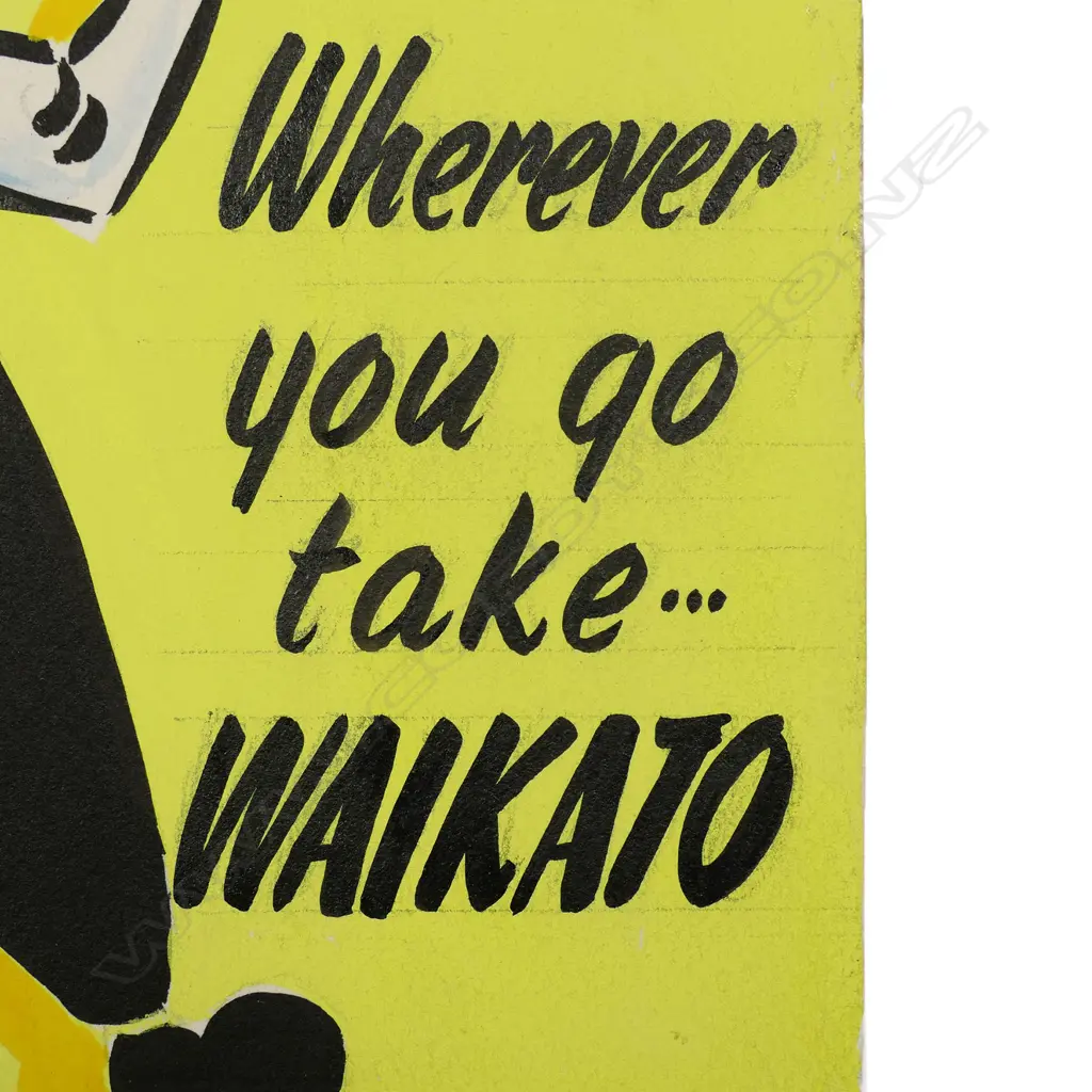 The original Waikato Brewery artwork 'Willie the Waiter' by Richard Abnett, Image 1++