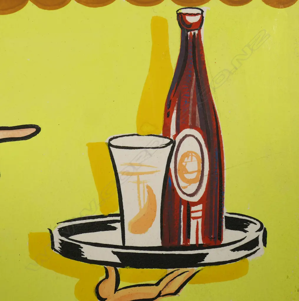The original Waikato Brewery artwork 'Willie the Waiter' by Richard Abnett, Image 1++