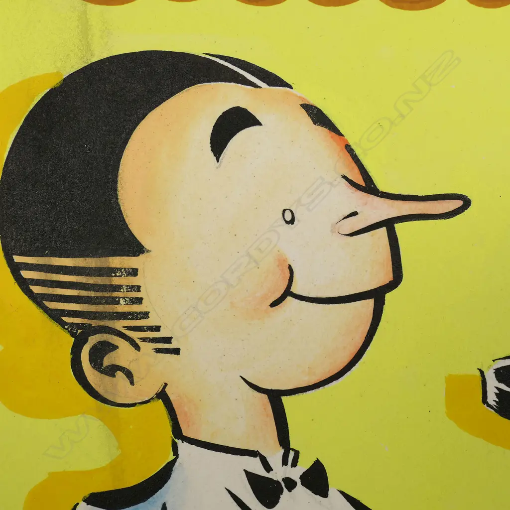 The original Waikato Brewery artwork 'Willie the Waiter' by Richard Abnett, Image 1++