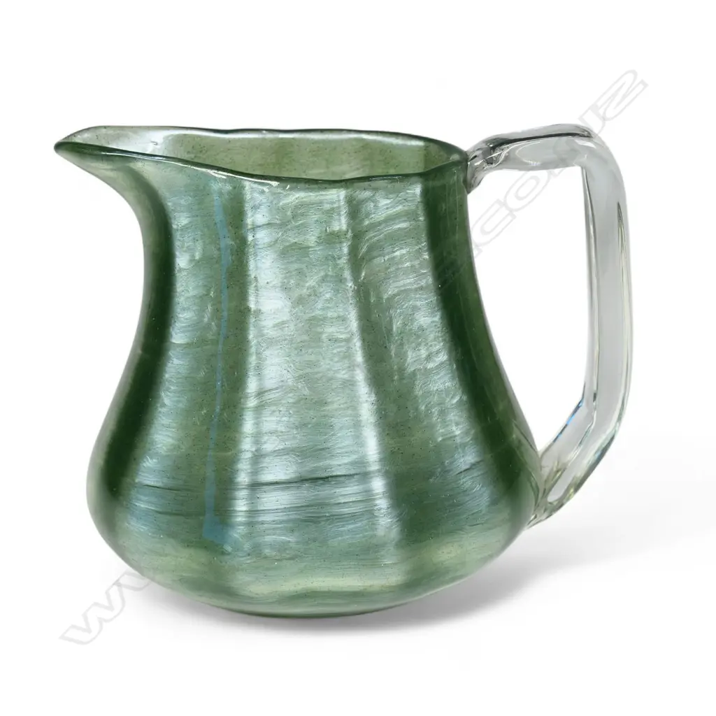 Johann Loetz Titania iridescent glass jug by Leopold Bauer, Image 1++