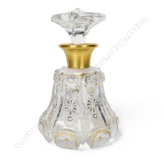 A quality late 19thC cut crystal & enamelled scent bottle,