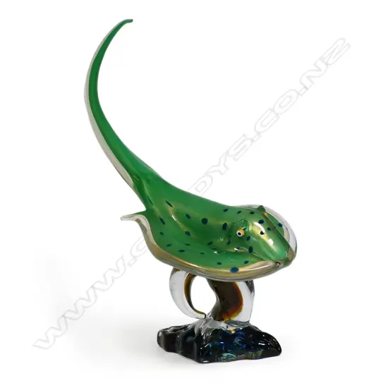 A large Murano glass green ray sculpture by Adriano Dalla Valentina (Italian 1945 – 2019),