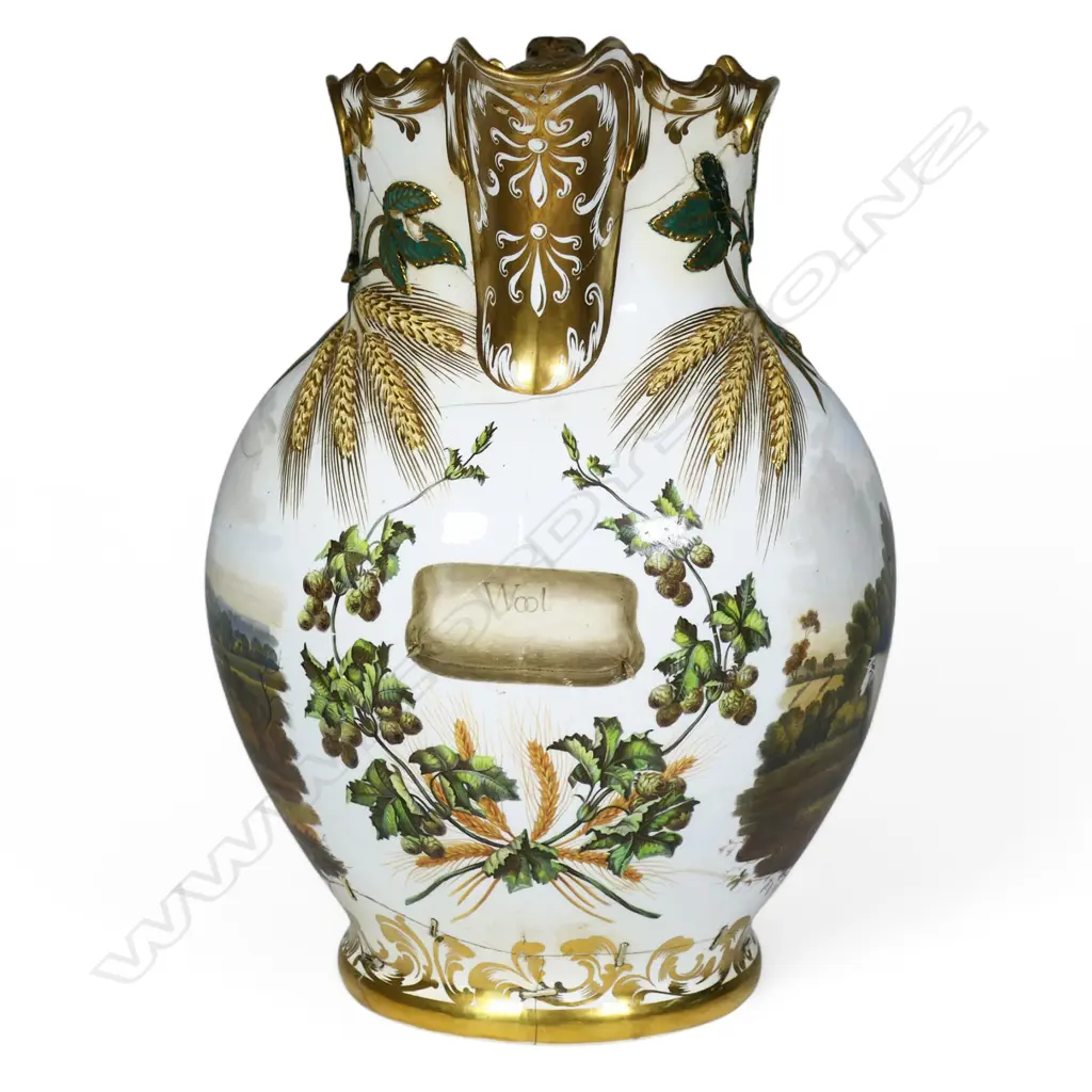 An early Victorian c.1840 monumental Coalport Porcelain Factory soft-paste jug, Image 1++