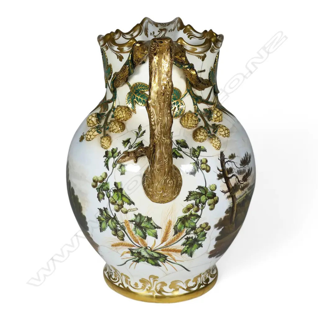 An early Victorian c.1840 monumental Coalport Porcelain Factory soft-paste jug, Image 1++