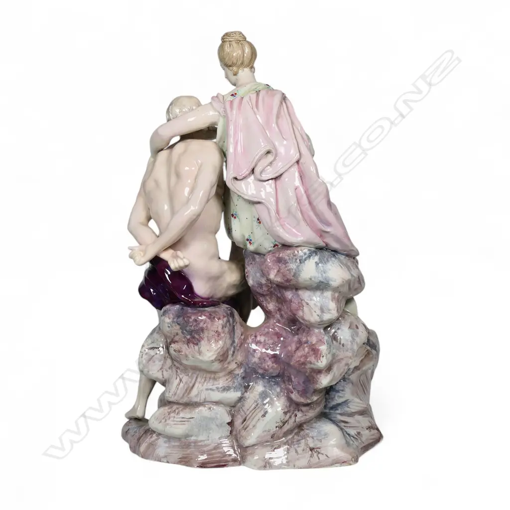 An 18thC/19thC Strasbourg faience figure group 'Roman Charity' by Joseph Hannong of Germany, Image 1++